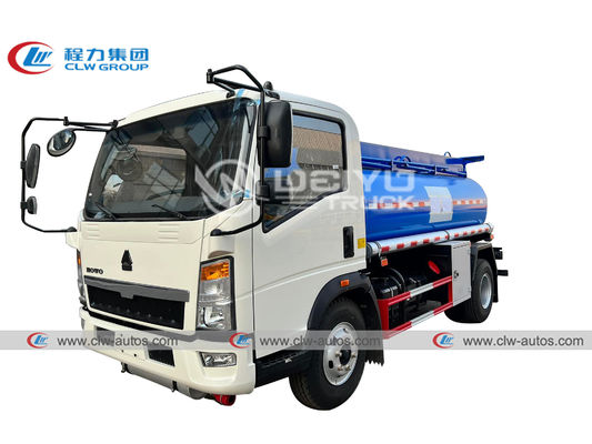 5cbm 5000L HOWO Fuel Tanker Truck Mobile Diesel Tanker With Flowmeter