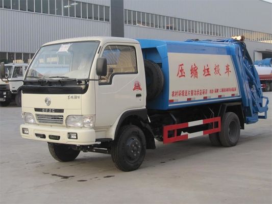 Self Compress Side Loader Waste Truck , 6CBM Rubbish Compactor Truck