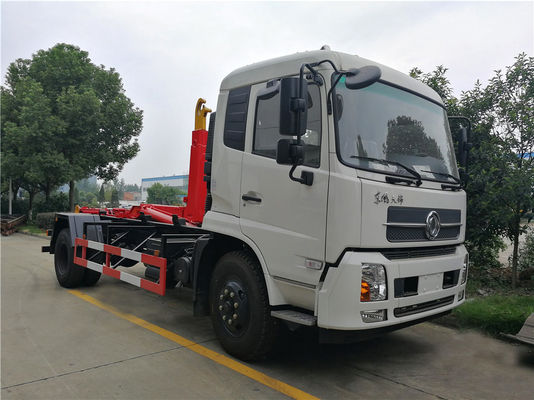 Dongfeng Hook Lift Garbage Truck , 12 Tons 12cbm Roll Off Container Garbage Truck