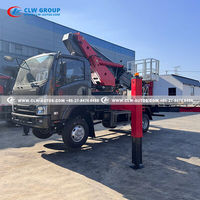 ISUZU KV600 30m Aerial Work Platform Truck with 7-Section Telescopic Boom and 360° Continuous Rotation