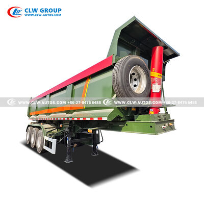 45T Rear-Tipping Semi-Trailer with HYVA Hydraulic Cylinder, 28T Yahua Landing Legs & 3-Axle Stability
