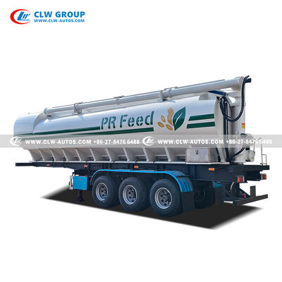 59.6m³ Carbon Steel Bulk Feed Transport Tanker with 360° Rotatable Auger - Tri-axle Bulk Feed Trailer