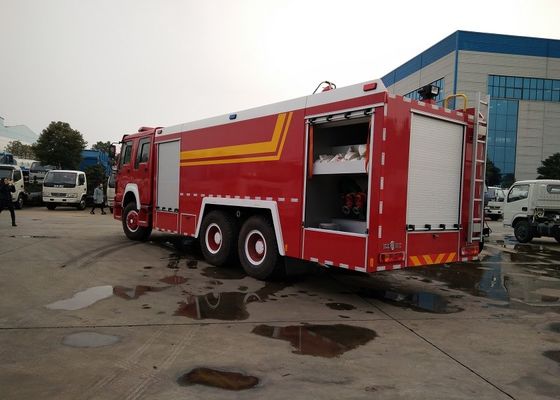 Howo 6 X 4 10 Wheel Large Fire Truck , Fire Service Truck For Factory