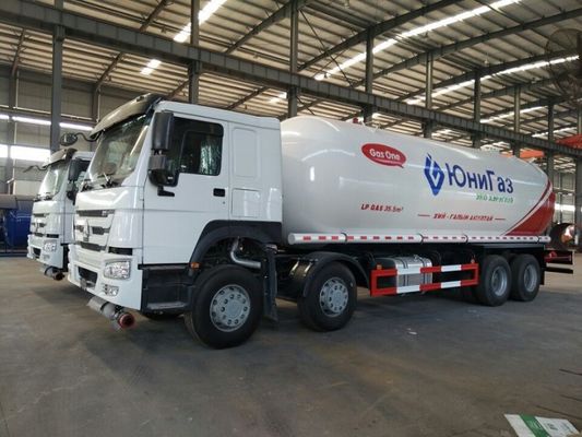 Sinotruk LP Gas Transport Truck , 34.5cbm Howo 15mt 18ton Propane Service Truck