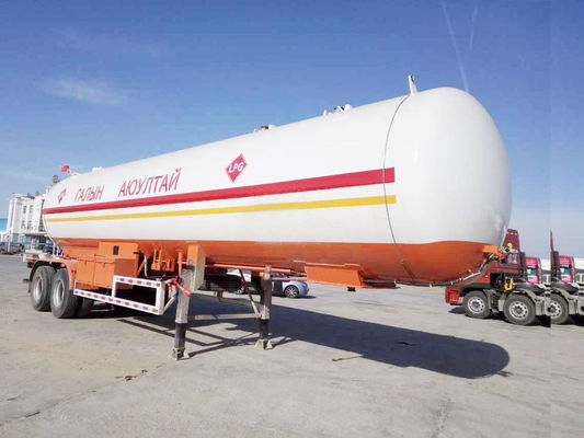 20T Propane Transport Trailer , Horizontal Bullet Propane Delivery Truck 40000 Liter Capacity