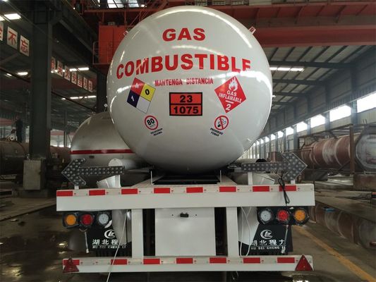 Semi Trailer LPG Gas Tanker Truck 14000Gal 54000 Liters In Hemispherical Dish End Tank