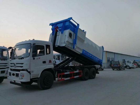Dongfeng Hook Lift Garbage Truck , 12 Tons 12cbm Roll Off Container Garbage Truck