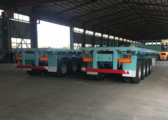 3 Axle Flatbed Tanks Trucks And Trailers 40ft Container Semi Trailer 40t / 50t Double Tires