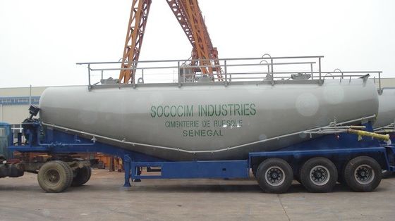 2 Axle 35cbm Cement Tanks Trucks And Trailers For Dry Powder Flour Transportation
