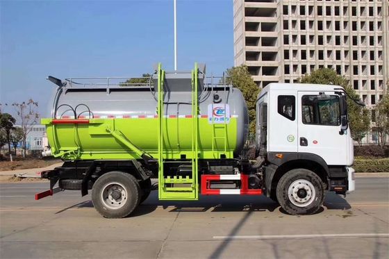 Cylinder Shape Container Garbage Truck , Diesel Engine Garbage Collection Truck