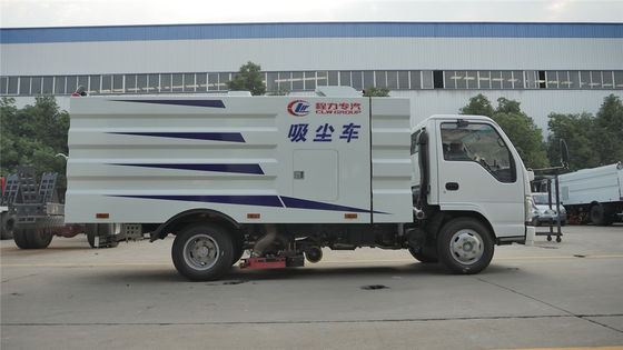 5CBM Vacuum Road Sweeper Truck 4CBM Garbage Bin 1CBM Water Bin For Road Cleaning