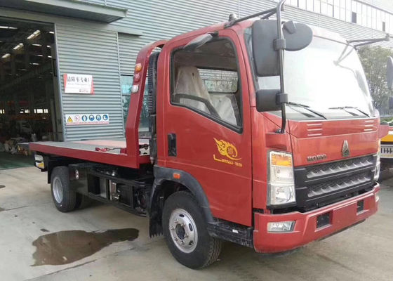 Car Road Rescue Heavy Duty Tow Truck / Sinotruk Howo Flatbed Tow Truck