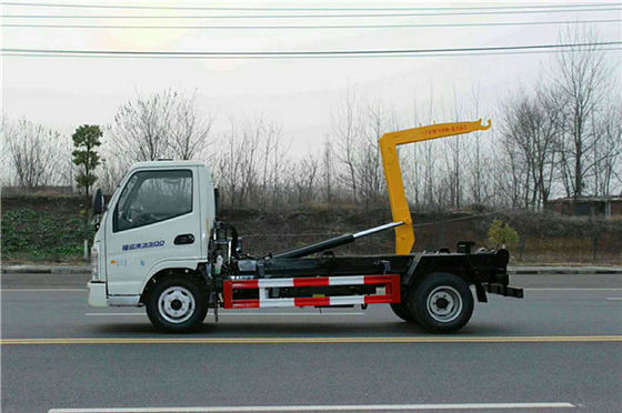 Hook Lift Garbage Waste Removal Trucks Carbon Steel With 4 CBM Hopper