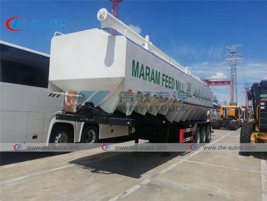 Tri Axle 25T 30T Hydraulic Livestock Feed Bulk Transport Semi Trailer