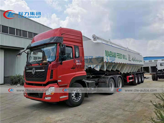 Tri Axle 25T 30T Hydraulic Livestock Feed Bulk Transport Semi Trailer