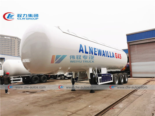 FUWA Axle 25T 54000L LPG Tanker Trailer With Sun Shelter