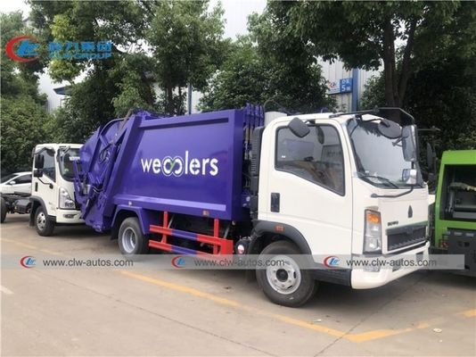 HOWO 5000L Self Compressed Garbage Compactor Truck